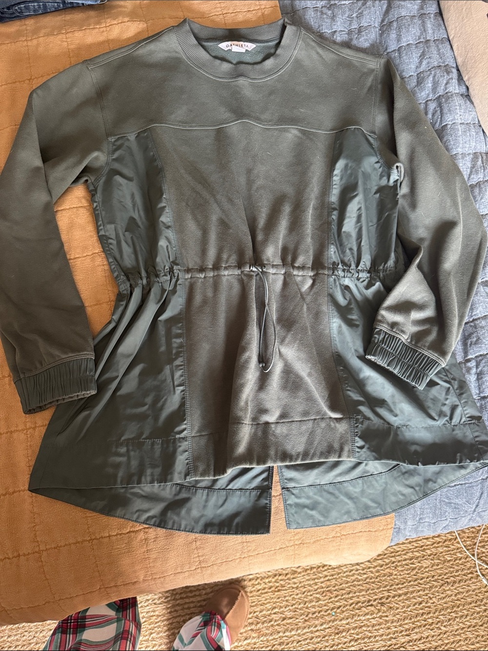 Athleta Olive Green teal Utility Drawstring Waist Jacket